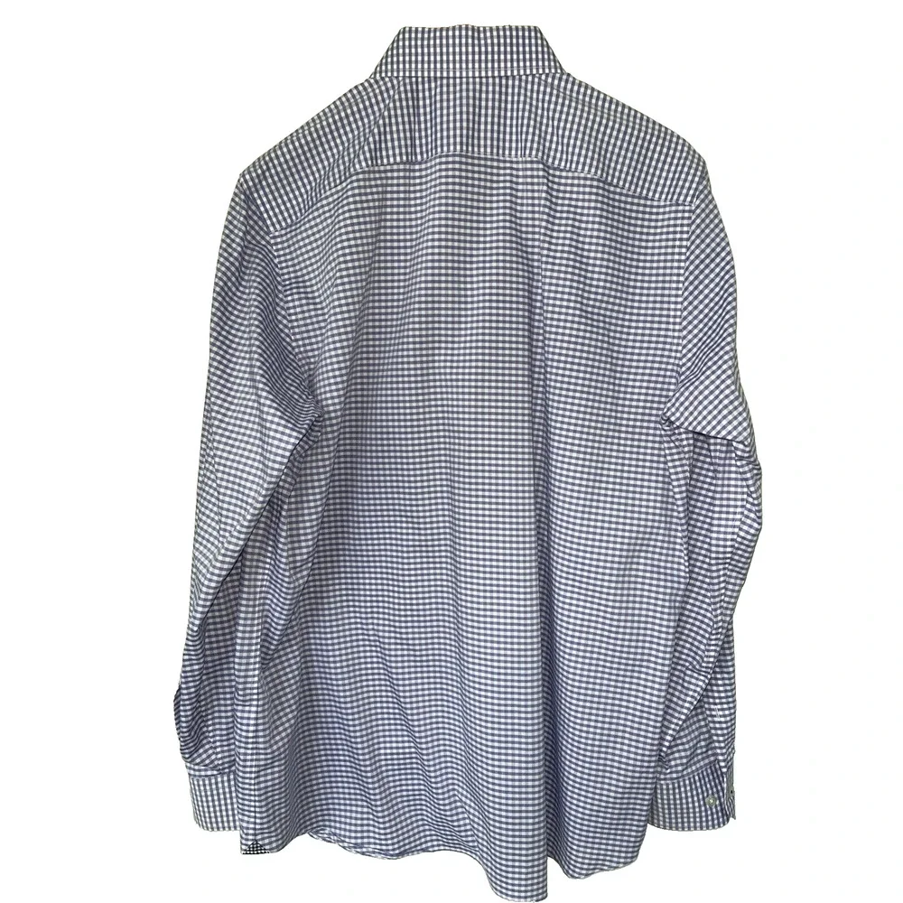 Banana Republic Non-Iron Camden Fit Purple Check SZ L 16-16 1/2